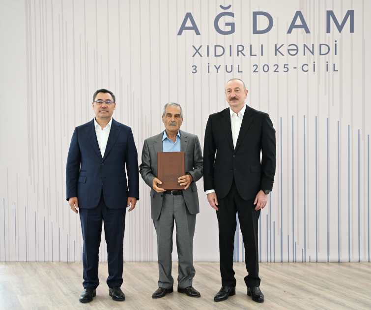 Prezident İlham Əliyev və Prezident Sadır Japarov Ağdam rayonunun Xıdırlı kəndinin 1-ci mərhələsinin açılışında iştirak ediblər (FOTO/VİDEO) (YENİLƏNİB)