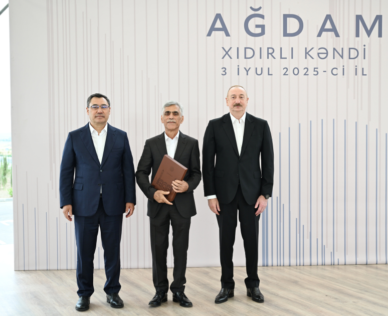 Prezident İlham Əliyev və Prezident Sadır Japarov Ağdam rayonunun Xıdırlı kəndinin 1-ci mərhələsinin açılışında iştirak ediblər (FOTO/VİDEO) (YENİLƏNİB)