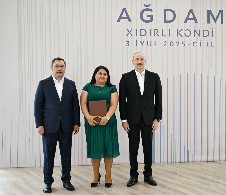 Prezident İlham Əliyev və Prezident Sadır Japarov Ağdam rayonunun Xıdırlı kəndinin 1-ci mərhələsinin açılışında iştirak ediblər (FOTO/VİDEO) (YENİLƏNİB)