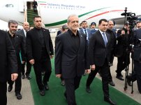 İran Prezidenti Məsud Pezeşkian Azərbaycana səfərə gəlib (FOTO)