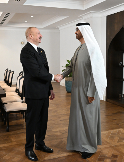 Prezident İlham Əliyev Xankəndidə Birləşmiş Ərəb Əmirliklərinin sənaye və qabaqcıl texnologiyalar nazirini qəbul edib (FOTO)