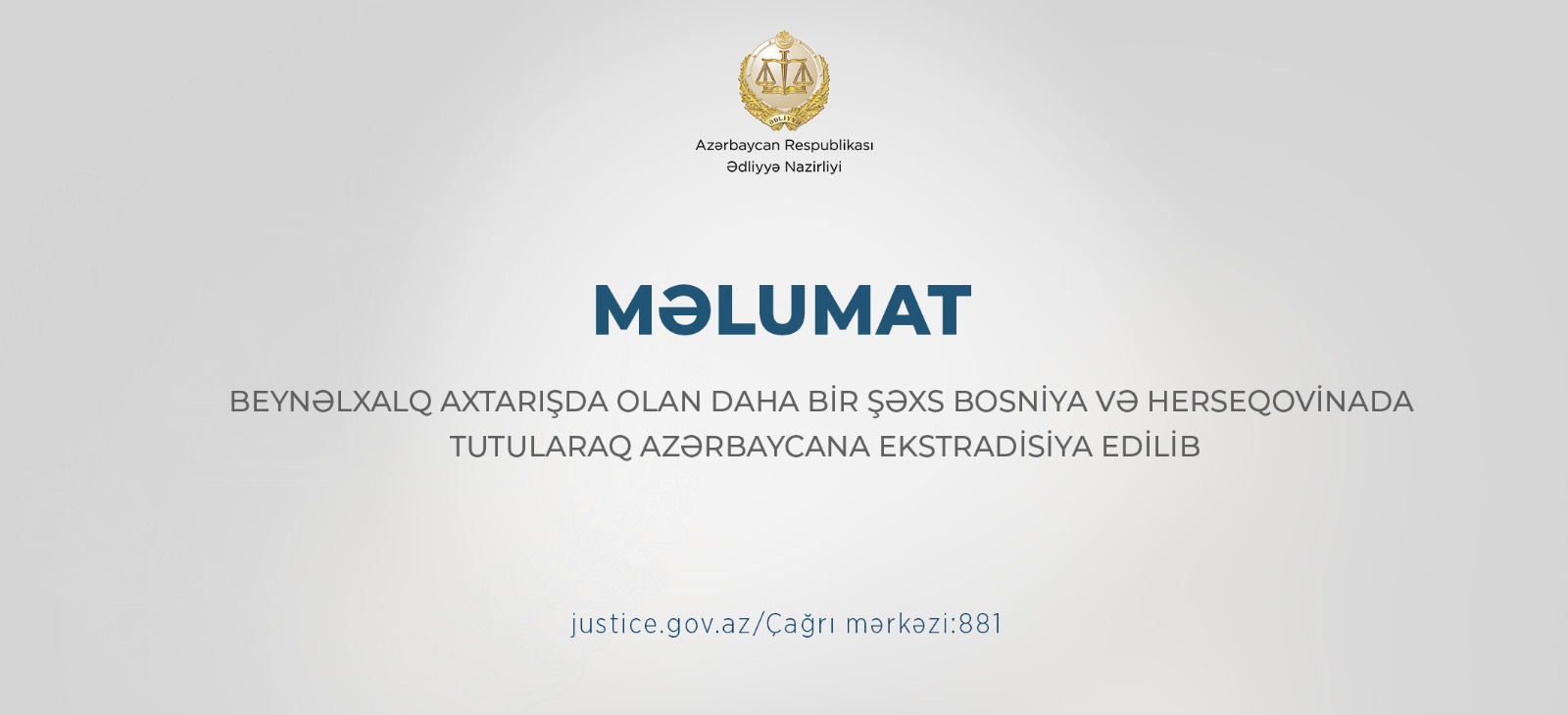 Beynəlxalq axtarışda olan daha bir şəxs Bosniya və Herseqovinada tutularaq Azərbaycana ekstradisiya edilib