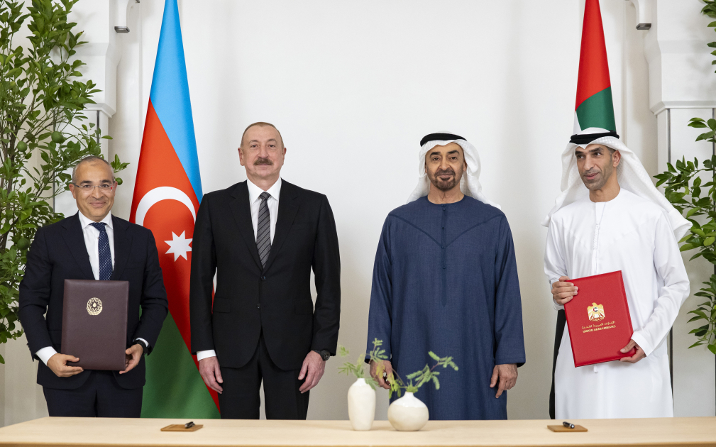 Prezident İlham Əliyevin Əbu-Dabidə Birləşmiş Ərəb Əmirliklərinin Prezidenti ilə görüşü olub (FOTO/VİDEO)