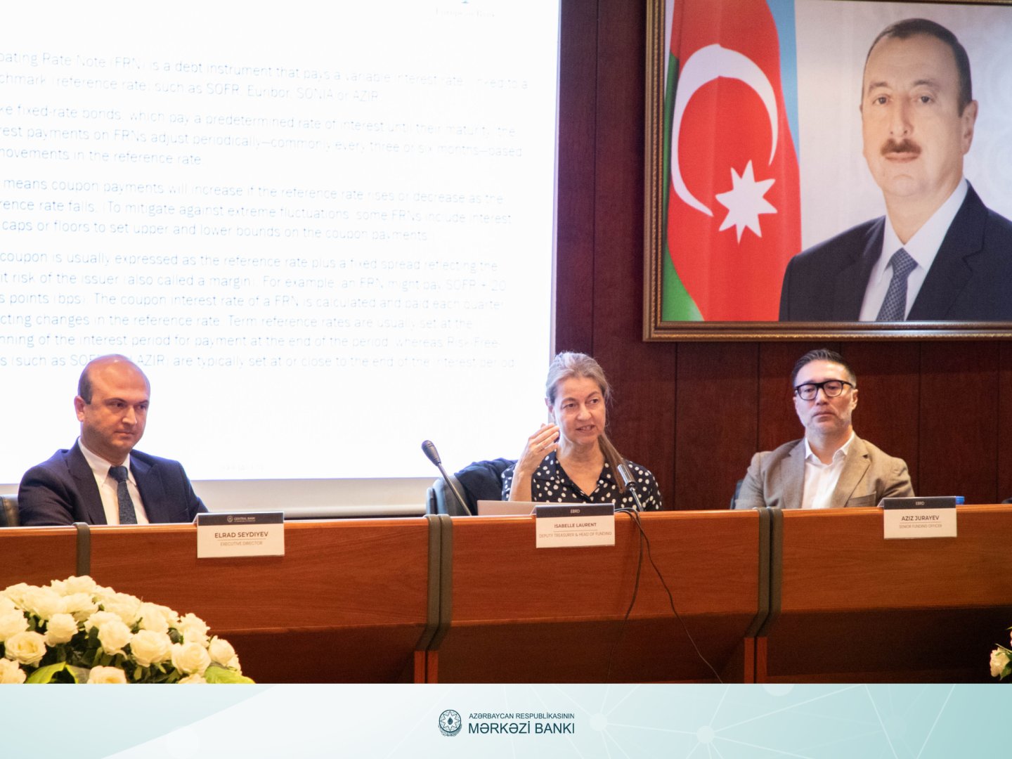 AYİB nümayəndələri AMB-də üzən faiz dərəcəli istiqrazlar mövzusunda təqdimat keçirib (FOTO)