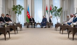 Prezident İlham Əliyevin Əbu-Dabidə Birləşmiş Ərəb Əmirliklərinin Prezidenti ilə görüşü olub (FOTO/VİDEO)