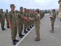 Hərbi xidməti başa vuran sərhədçi əsgərlər ehtiyata buraxılıb (FOTO)