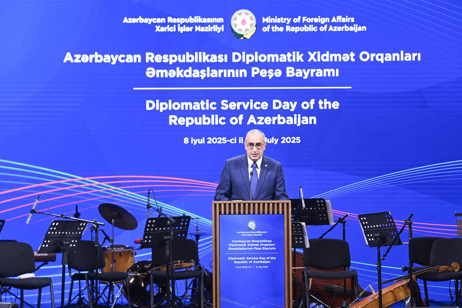 Diplomatik xidmət orqanları əməkdaşlarının peşə bayramı münasibətilə Gülüstan sarayında rəsmi qəbul təşkil olunub (FOTO)