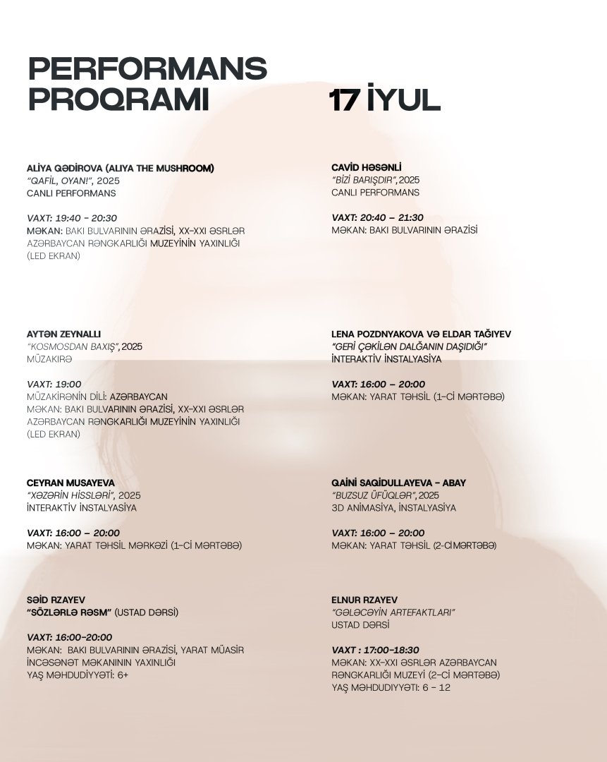 Həyəcanla gözlənilən “Caspian Corporealities” adlı Performans Həftəsi-2025-i elan edirik! (FOTO)