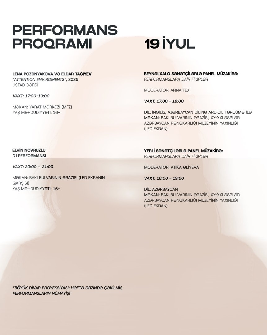Həyəcanla gözlənilən “Caspian Corporealities” adlı Performans Həftəsi-2025-i elan edirik! (FOTO)