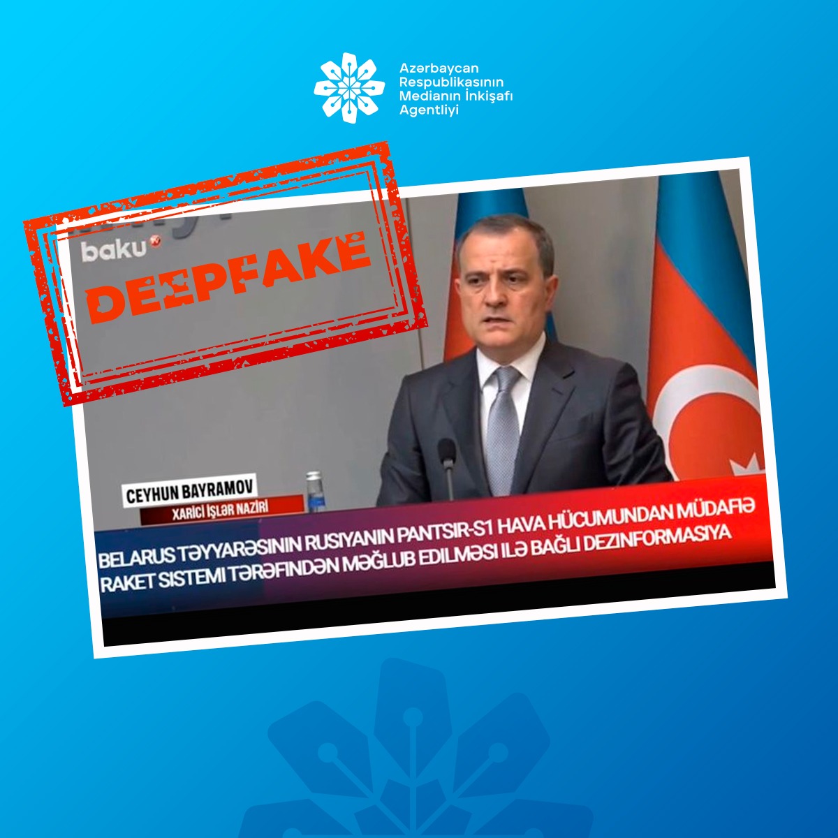 Azərbaycan müdafiə və xarici işlər nazirləri adından guya Belarus təyyarəsinin Rusiya hava məkanında vurulmasına dair açıqlama saxtadır