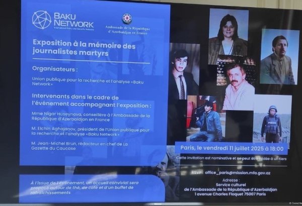 Baku Network Parisdə ilk dəfə olaraq erməni təcavüzü nəticəsində həlak olmuş azərbaycanlı jurnalistlərlə bağlı məsələ qaldırıb (FOTO/VİDEO)
