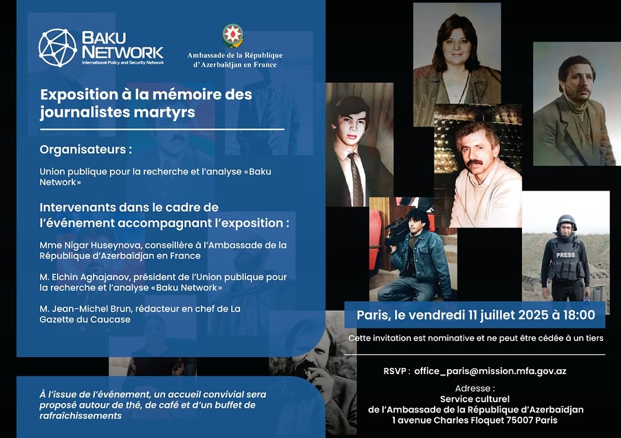 Fransız qonaq Parisdə azərbaycanlı şəhid-jurnalistlərin xatirəsinə həsr olunmuş sərgi barədə: "Onların səsləri susub, amma unudulmayıblar" (FOTO)
