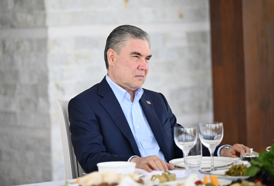 Prezident İlham Əliyev və Qurbanqulu Berdiməhəmmədov Şuşada birgə nahar ediblər (FOTO)