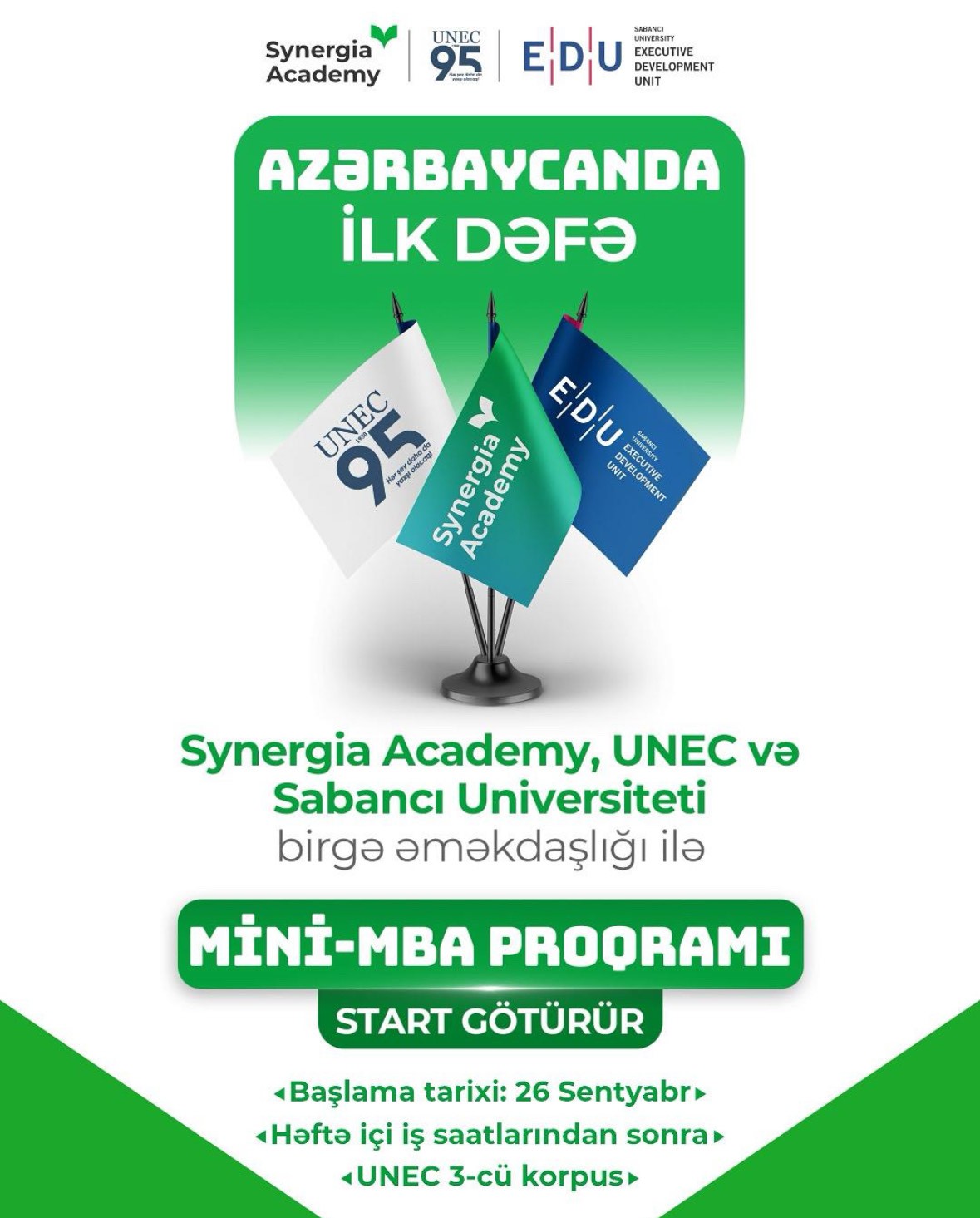Azərbaycanda ilk – UNEC-də Beynəlxalq Mini MBA Proqramına start verildi