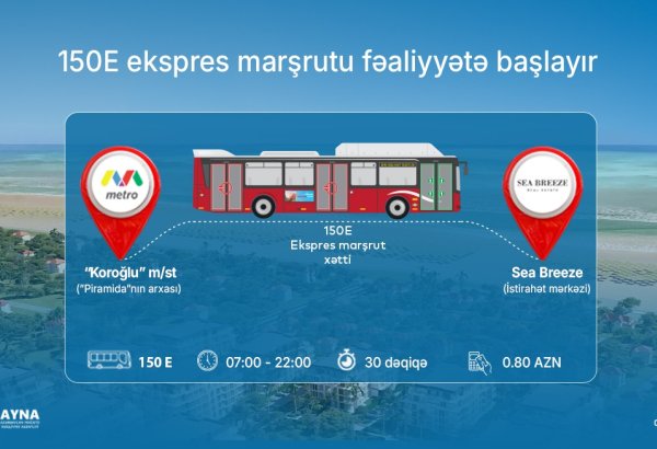 “Koroğlu”dan “Sea Breeze”ə ekspres marşrutu fəaliyyətə başlayır