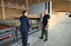 Prezident İlham Əliyev Xocalı kərpic zavodunun açılışında iştirak edib (FOTO)