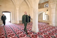 Prezident İlham Əliyev Ağdamın Qiyaslı kəndindəki tarixi məscidin binasının bərpadan sonra açılışında iştirak edib (FOTO)