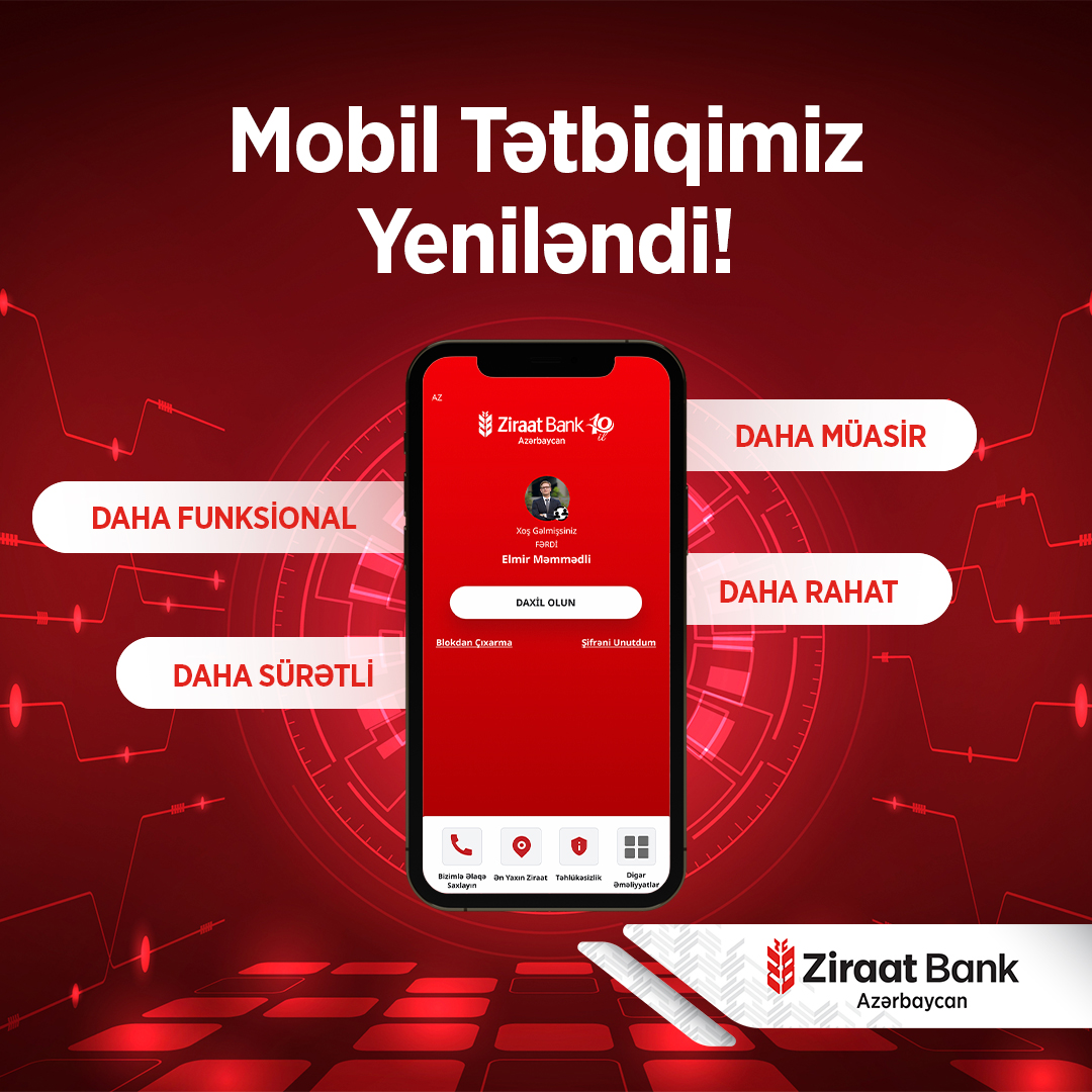 Ziraat Bank Azərbaycan mobil tətbiqini yenilədi