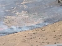 Ağdərədə açıq ərazidə yanğın: helikopter cəlb olunub (FOTO)