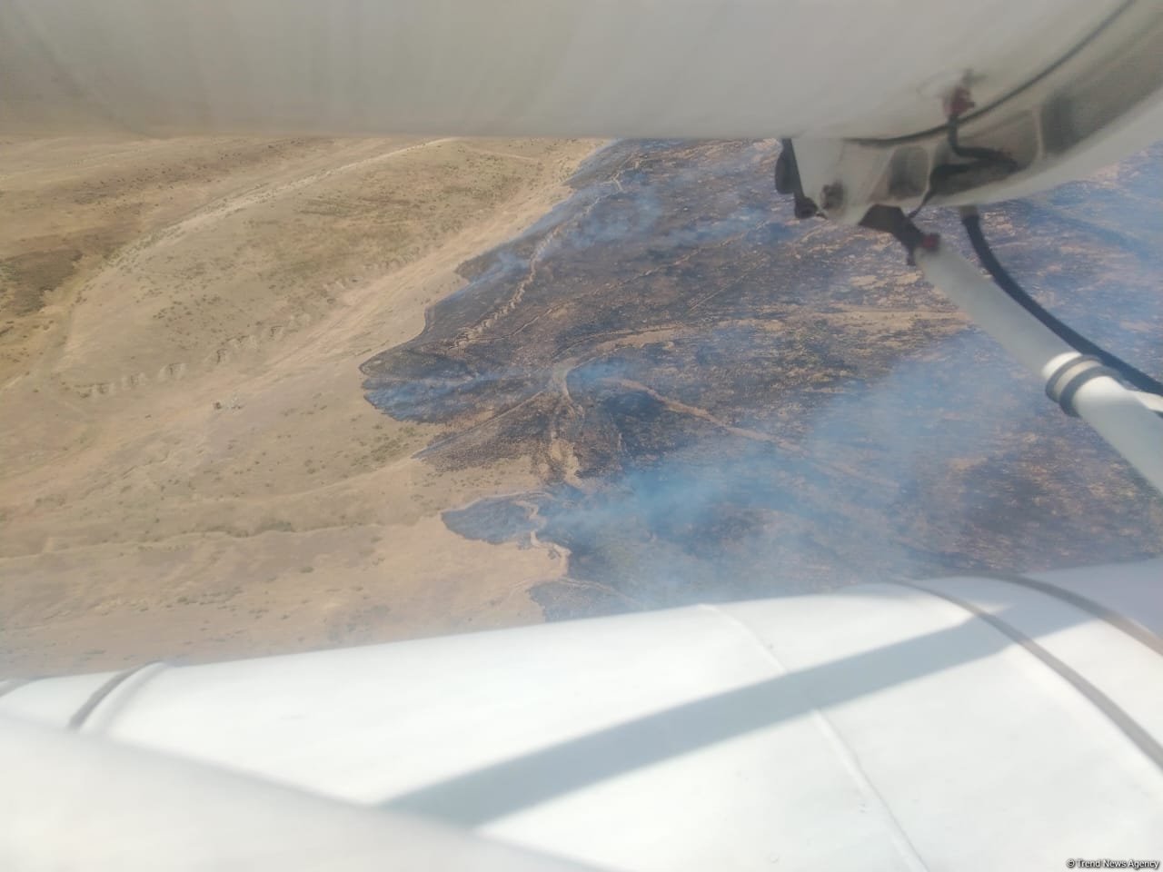 Ağdərədə açıq ərazidə yanğın: helikopter cəlb olunub (FOTO)