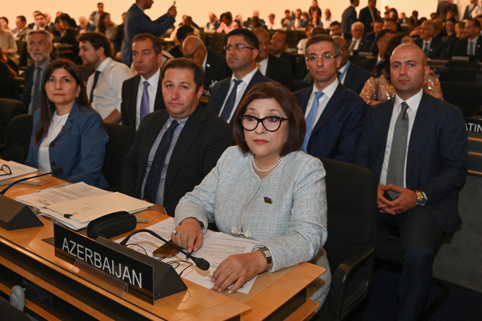Sahibə Qafarova Parlament Sədrlərinin VI Dünya Konfransında çıxış edib (FOTO)
