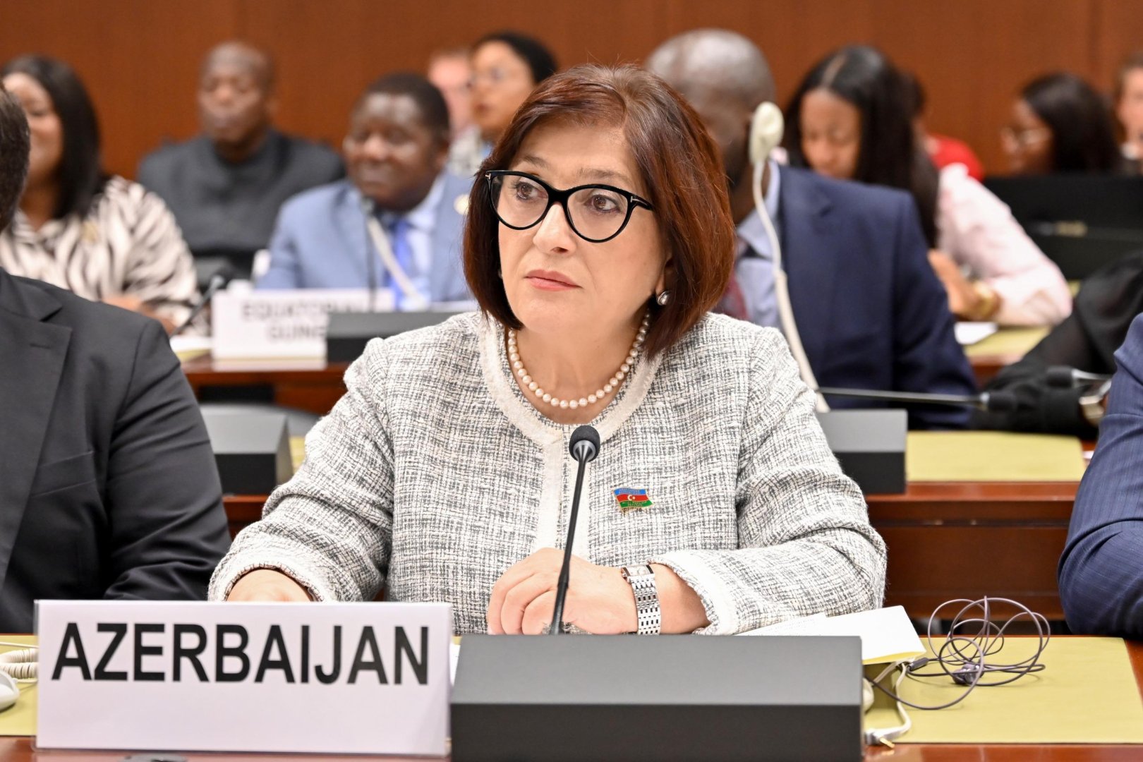 Sahibə Qafarova Parlament Sədrlərinin VI Dünya Konfransı çərçivəsində keçirilən panel müzakirəsində çıxış edib (FOTO)