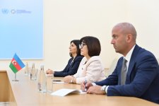 Sahibə Qafarova Türkmənistanda Özbəkistan Ali Məclisi Senatının sədri ilə görüşüb (FOTO)