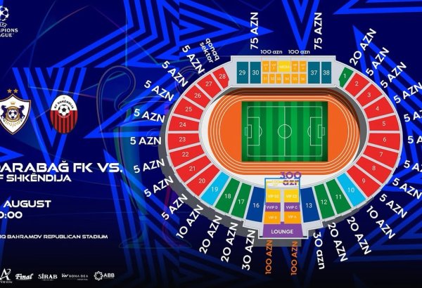 “Qarabağ” – “Şkendiya” oyununun biletləri satışa çıxarılır