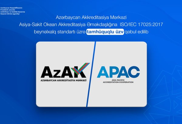 Azərbaycan Akkreditasiya Mərkəzi Asiya-Sakit Okean Akkreditasiya Əməkdaşlığına tamhüquqlu üzv qəbul olunub