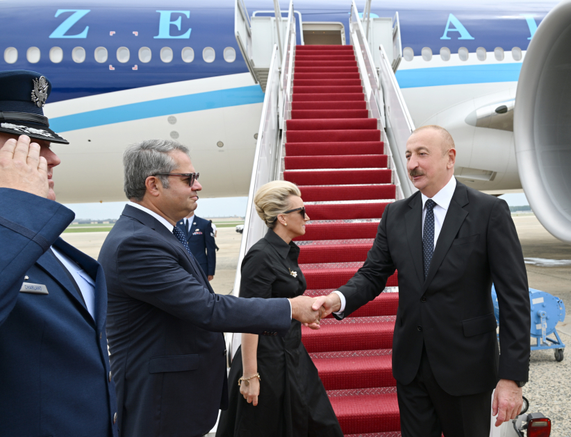 Prezident İlham Əliyev ABŞ-a işgüzar səfərə gəlib (FOTO)