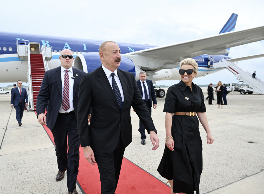 Prezident İlham Əliyev ABŞ-a işgüzar səfərə gəlib (FOTO)