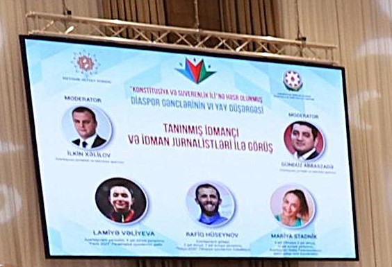 Ölkəmizin tanınmış idmançıları və idman jurnalistləri ilə diaspor gənclərinin görüşü olub (FOTO)
