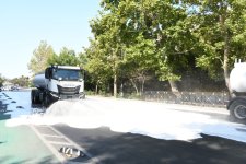 Paytaxtın küçələri yenidən yuyulub, yaşıllıqlara qulluq göstərilib (FOTO)