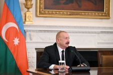 Prezident İlham Əliyev Ağ Evdə mətbuata bəyanatla çıxış edib (FOTO)