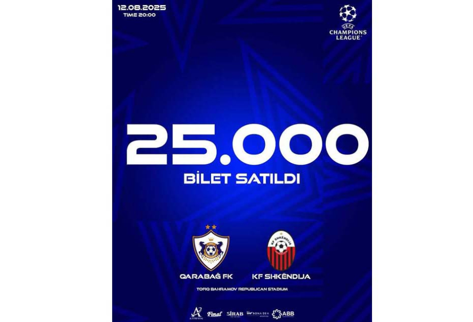 “Qarabağ” – “Şkendiya” oyunu üçün satılmış biletlərin sayı açıqlandı