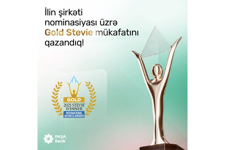 “İlin şirkəti” nominasiyasında “Gold Stevie” qazanan ilk Azərbaycan bankı “PAŞA Bank” oldu