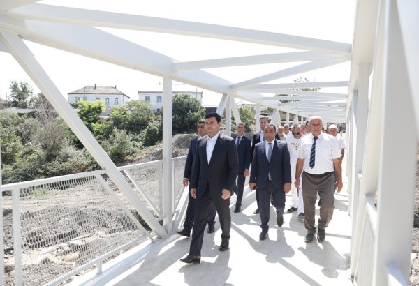 Xaçmazda yeni piyada körpüsü inşa olunub (FOTO)