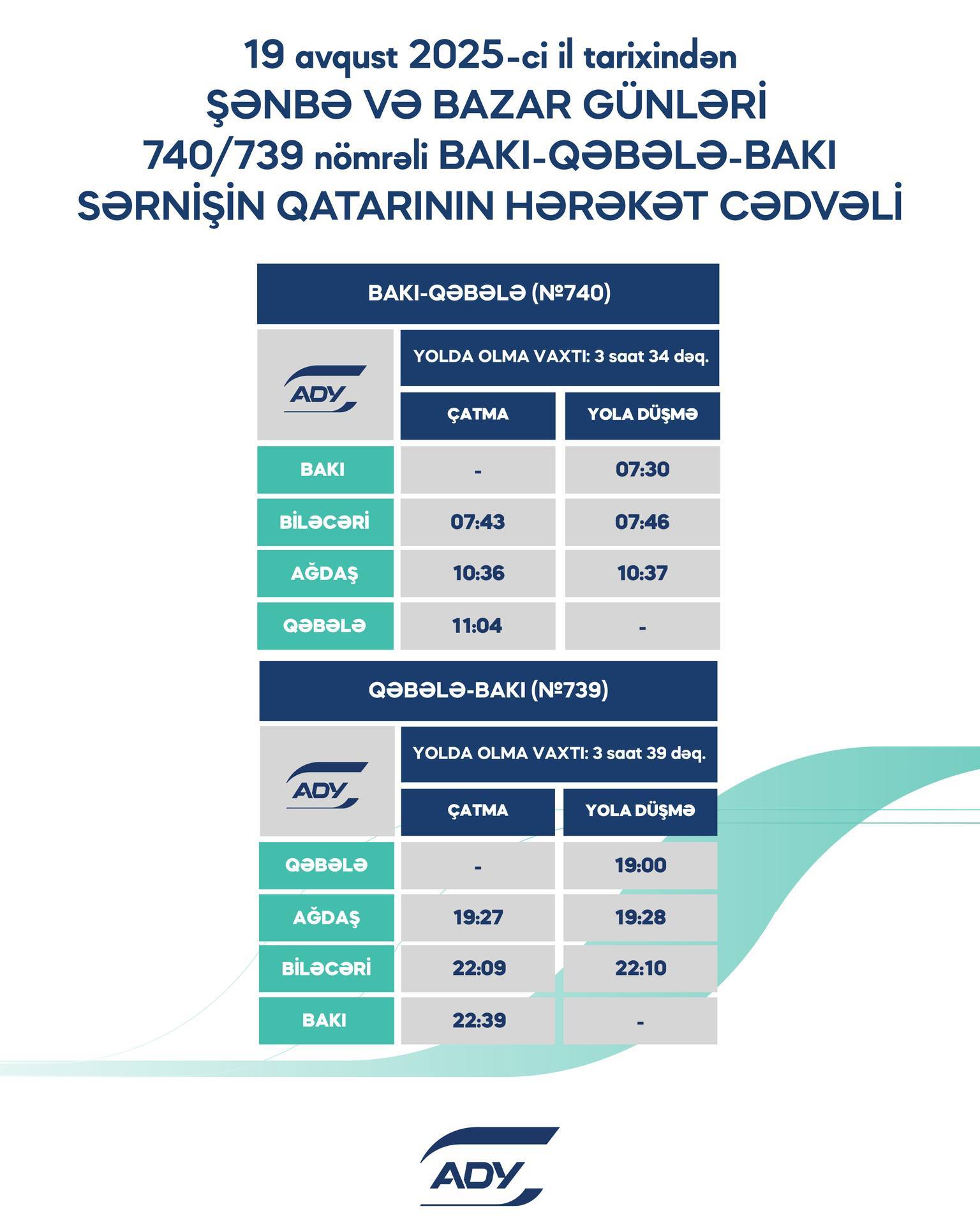 Rayonlararası marşrutlar üzrə qatarların qrafikinə dəyişiklik edilib (FOTO)