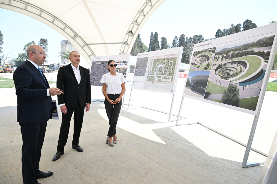 Prezident İlham Əliyev və Birinci xanım Mehriban Əliyeva Gәncә Memorial Kompleksində görülən işlərlə tanış olublar (FOTO) (YENİLƏNİB)
