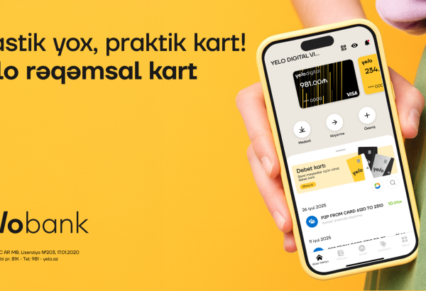 Filiala getmədən ödənişsiz rəqəmsal kart əldə et