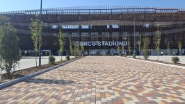 Media nümayəndələri Gəncə şəhər stadionunda aparılan tikinti işləri ilə tanış olublar (FOTO)