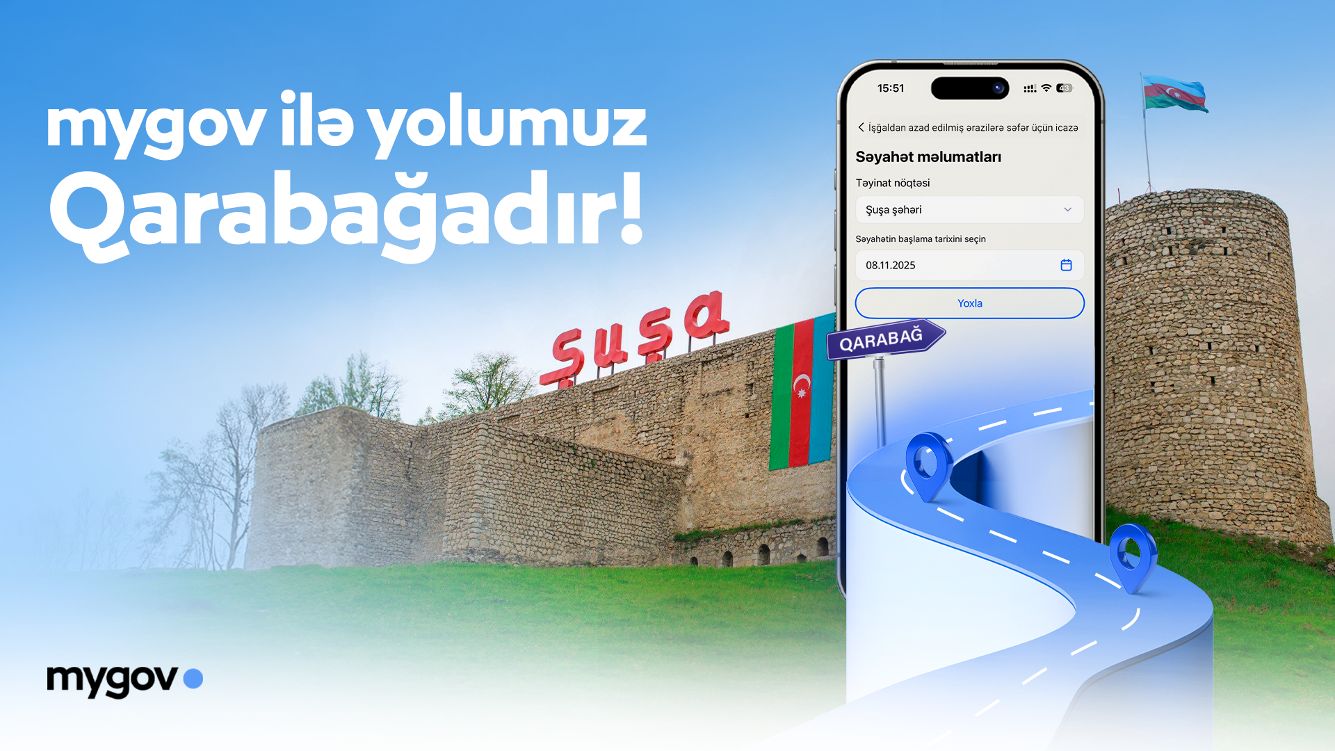 Vətəndaşlar işğaldan azad olunmuş ərazilərə səfər üçün icazələri “mygov” platforması vasitəsilə ala biləcəklər