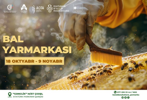 Bakıda Arıçılıq Məhsullarının 25-ci Respublika Sərgi-Satış Yarmarkası keçiriləcək
