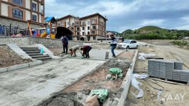 Kəlbəcərdə şəhərdaxili yollar yenidən qurulur (FOTO)