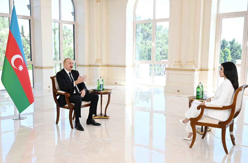 Azərbaycan Prezidenti İlham Əliyev “Əl-Ərəbiyyə” telekanalına müsahibə verib (FOTO)