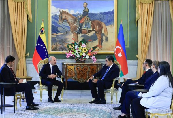 Azərbaycanın Venesueladakı səfiri Ruslan Rzayev etimadnaməsini Nikolas Maduroya təqdim edib