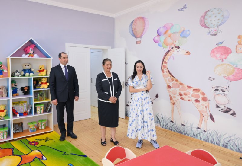 Heydər Əliyev Fondunun vitse-prezidenti Leyla Əliyeva Şamaxıda inşa olunan körpələr evi-uşaq bağçalarının açılışında iştirak edib (YENİLƏNİB) (FOTO)