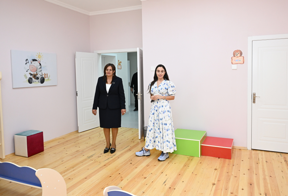 Heydər Əliyev Fondunun vitse-prezidenti Leyla Əliyeva Şamaxıda inşa olunan körpələr evi-uşaq bağçalarının açılışında iştirak edib (FOTO)