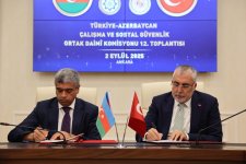 Azərbaycanla Türkiyə arasında əmək və sosial müdafiə sahəsində əməkdaşlıq üzrə Birgə Daimi Komissiyanın iclası keçirilib (FOTO)