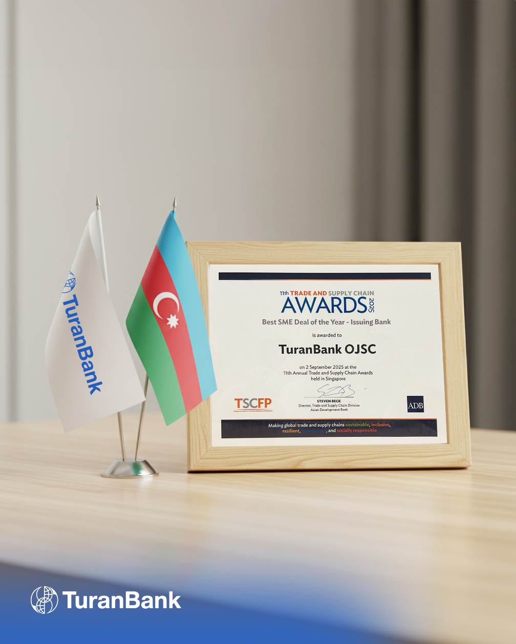 TuranBank “Ən yaxşı KOS maliyyələşməsi layihəsi” nominasiyası üzrə beynəlxalq mükafata layiq görülüb